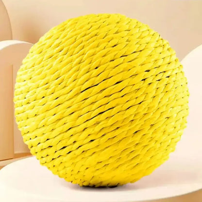 Interactive Sisal Cat Scratching Ball with Bell for Claw Sharpening-Cat Scratching Toy-Yellow-11-Colydia