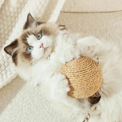 Interactive Sisal Cat Scratching Ball with Bell for Claw Sharpening-Cat Scratching Toy-3-Colydia