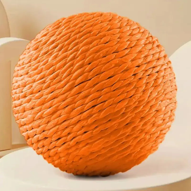 Interactive Sisal Cat Scratching Ball with Bell for Claw Sharpening-Cat Scratching Toy-Orange-8-Colydia