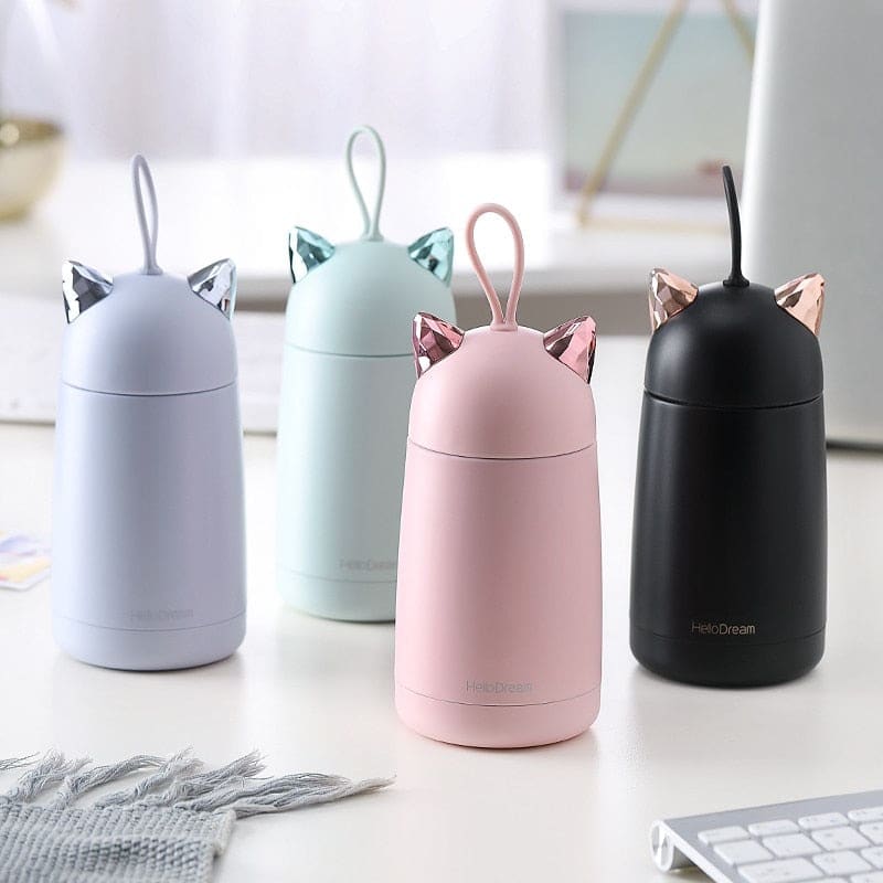 Insulated Stainless Steel Cat Bottle – Hot/Cold, Leak-Proof Flask-Insulated Water Bottle-1-Colydia