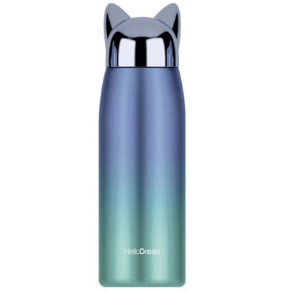 Stainless Steel Cat Ear Insulated Bottle - Keeps Drinks Hot 12 Hrs-Insulated Water Bottle-Blue-300 ml-9-Colydia