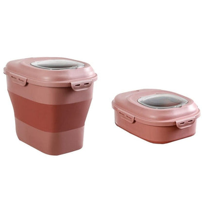 Cat Kibble Storage Bin with Easy-Open Lid, Fresh & Crunchy Food-Cat Food Storage Container-Pink-11-Colydia