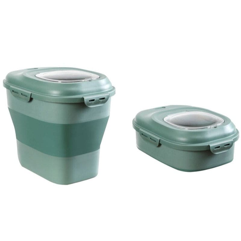 Cat Kibble Storage Bin with Easy-Open Lid, Fresh & Crunchy Food-Cat Food Storage Container-Green-10-Colydia