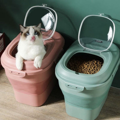 Cat Kibble Storage Bin with Easy-Open Lid, Fresh & Crunchy Food-Cat Food Storage Container-2-Colydia