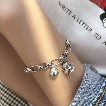 Elegant Silver Cat Bracelet for Women | Adjustable Feline Jewelry-Cat Bracelet-Silver-1-Colydia