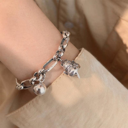 Elegant Silver Cat Bracelet for Women | Adjustable Feline Jewelry-Cat Bracelet-Silver-4-Colydia