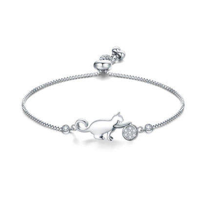 Elegant Cat and Ball Bracelet for Women - Versatile & Stylish Gift-Bracelet-Silver-5-Colydia