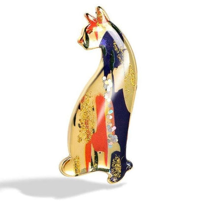 Stylish Sparkling Cat Brooch, Unique Zinc Alloy Jewelry Accessory-Brooch-1-Colydia