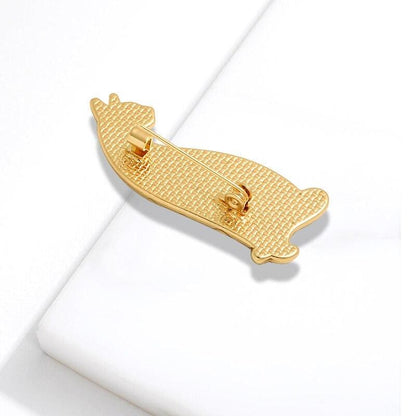 Stylish Sparkling Cat Brooch, Unique Zinc Alloy Jewelry Accessory-Brooch-3-Colydia