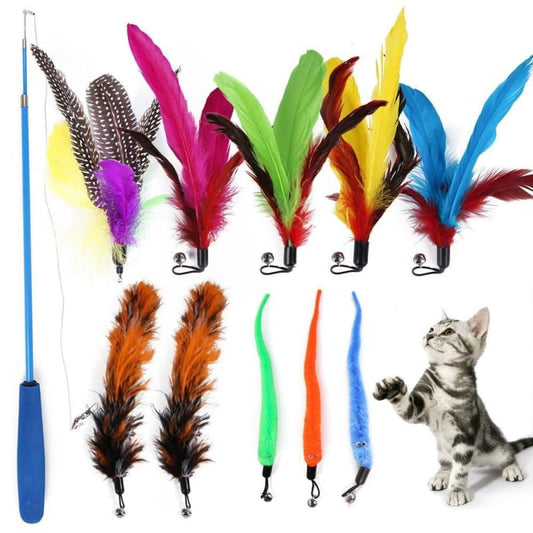 Interactive Kitten Fishing Rod with 11 Fun Accessories Pack-Interactive Cat Toy-Set of 11 pieces-1-Colydia