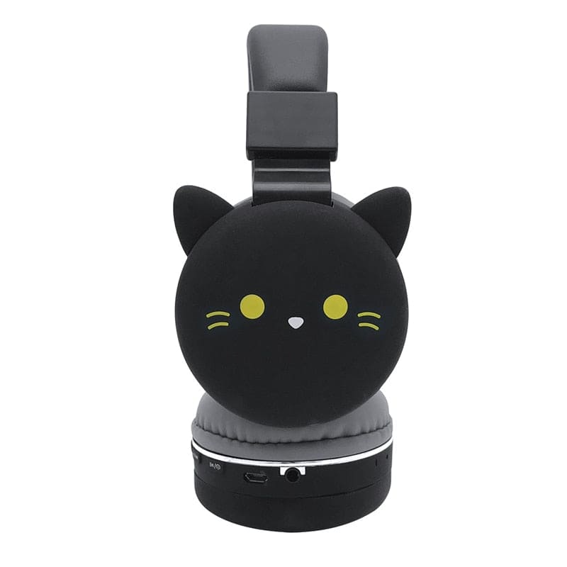 Cute Black Cat Kids Headphones with 3.5mm Jack & Noise Canceling-Kid's Headphones-5-Colydia