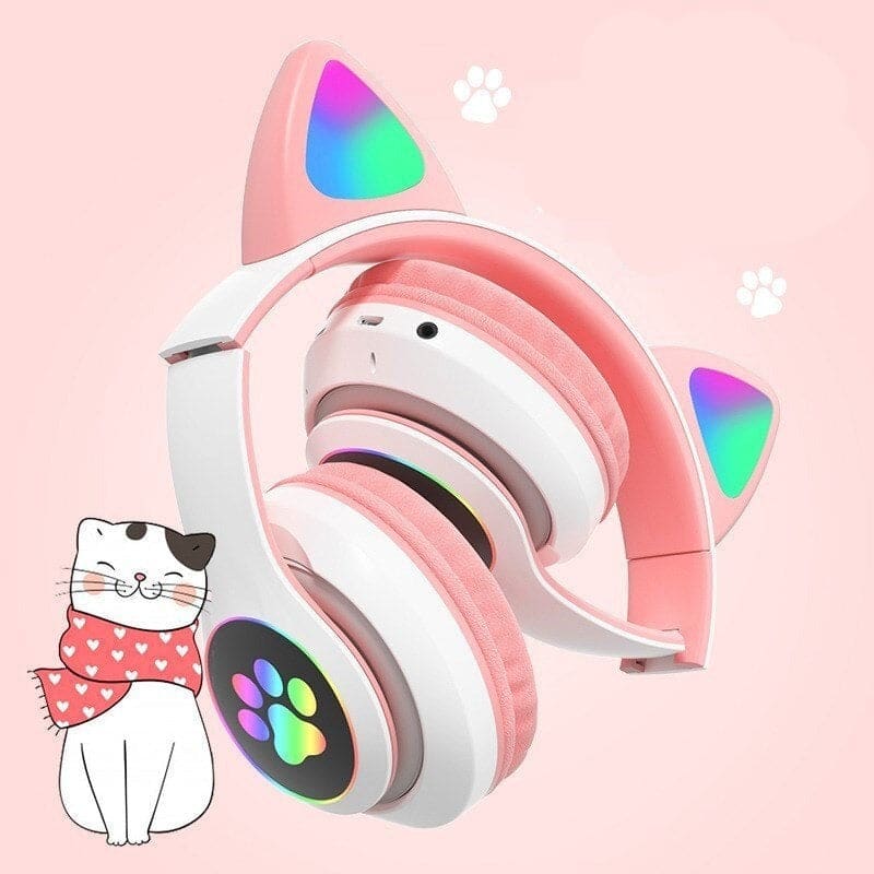 Bluetooth Cat Ear Headphones with LED Lights and Mic, 10hr Playtime-Bluetooth Headphones-3-Colydia