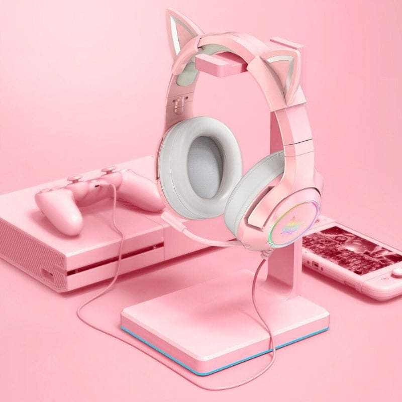 Charming Kawaii Cat Ear Gaming Headset with Detachable Ears-Gaming Headset-7-Colydia