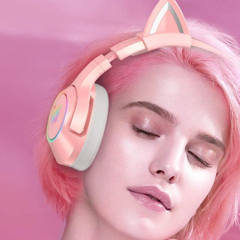 Charming Kawaii Cat Ear Gaming Headset with Detachable Ears-Gaming Headset-2-Colydia