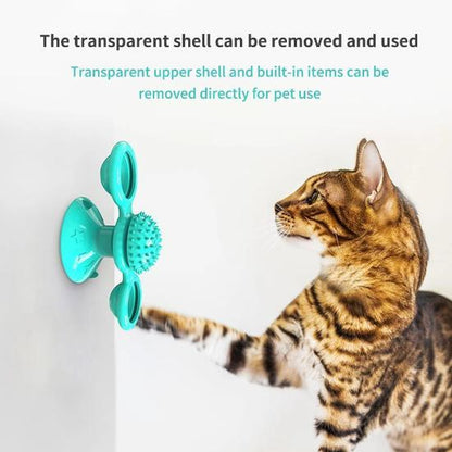 Engaging Cat Fidget Spinner Toy with Treats and Suction Base-Cat Interactive Toy-5-Colydia