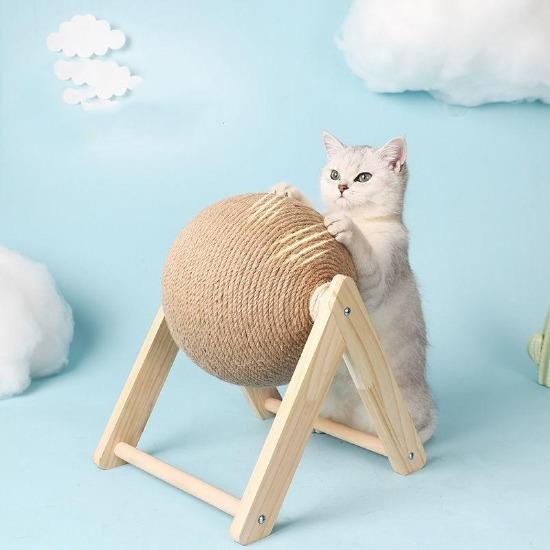 Interactive Cat Scratching Globe with Sisal for Furniture Protection-Cat Scratching Post-V type-Small-1-Colydia