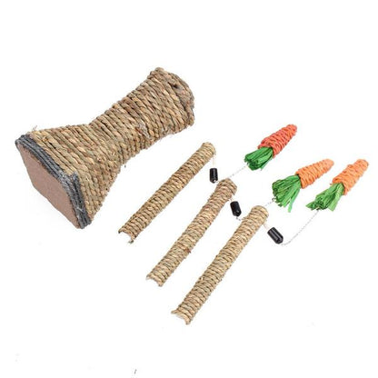 Sisal Cat Scratcher Tree with Carrot Toys for Active Cats-Cat Scratcher Tree-3-Colydia