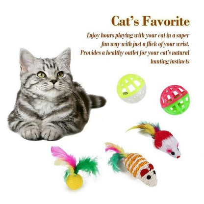 Playful Cat Tunnel & 20 Toy Pack: Ultimate Feline Entertainment-Cat Toy Bundle-4-Colydia