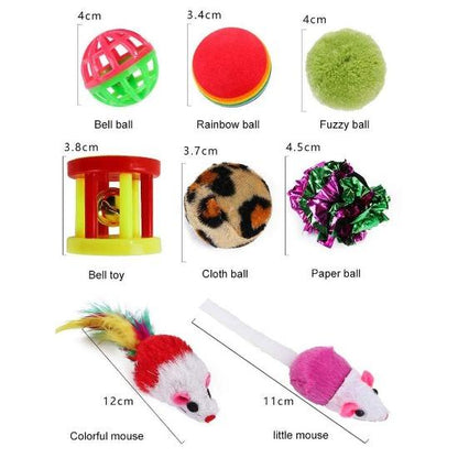 Playful Cat Tunnel & 20 Toy Pack: Ultimate Feline Entertainment-Cat Toy Bundle-3-Colydia