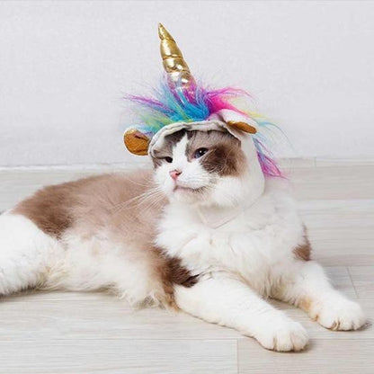 Whimsical Caticorn Hat for Cats - Turn Your Feline into a Unicorn-Pet Costume Accessory-1-Colydia