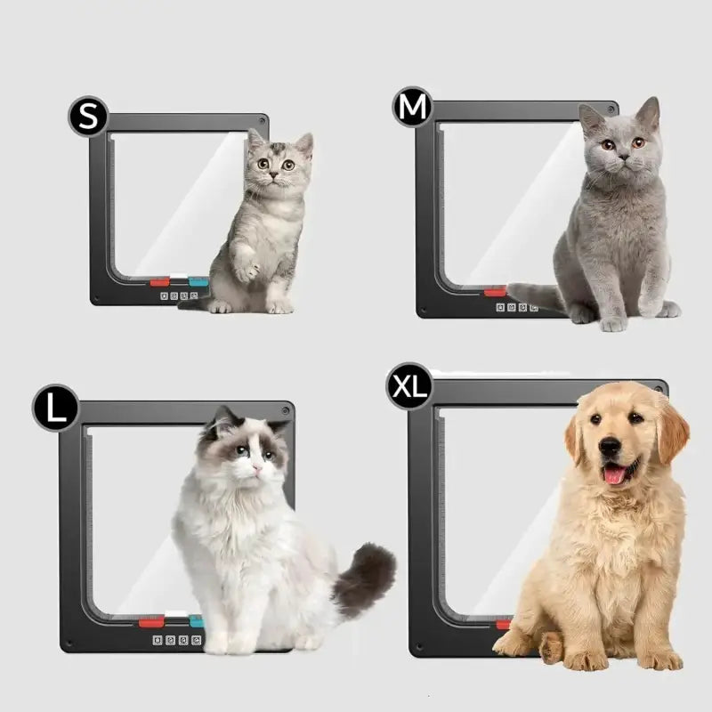 Large PVC Door Cat Flap with Four Lock Modes & Easy Install-Cat Flap-5-Colydia