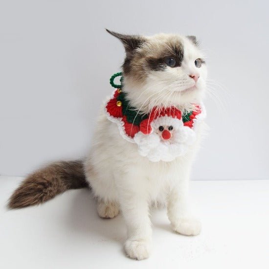 Festive Knitted Pet Bibs for Christmas, Cozy & Size Adjustable-Festive Pet Bibs-2-Colydia