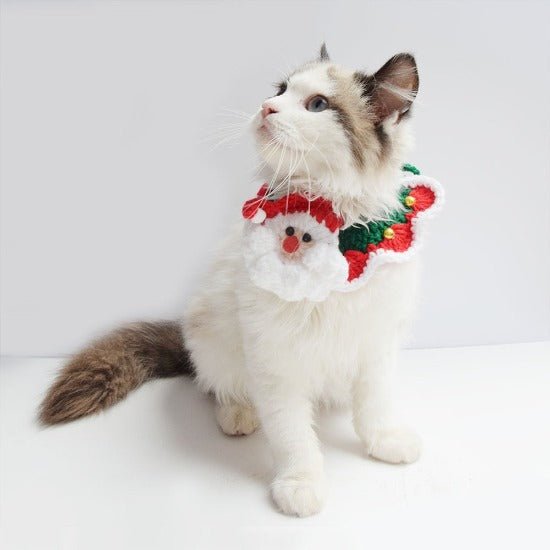 Festive Knitted Pet Bibs for Christmas, Cozy & Size Adjustable-Festive Pet Bibs-6-Colydia