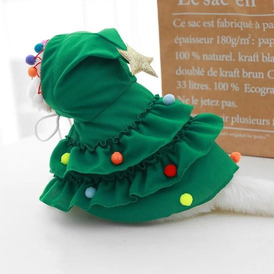 Christmas Tree Pet Costume for Cats & Dogs – Festive Polyester Outfit-Pet Costume-2-Colydia