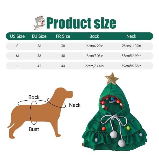 Christmas Tree Pet Costume for Cats & Dogs – Festive Polyester Outfit-Pet Costume-4-Colydia