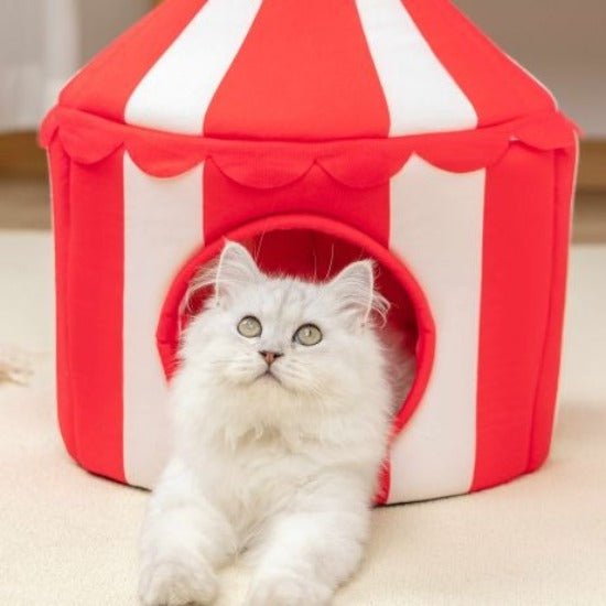 Cozy Circus Tent Bed for Pets with Removable Roof and Sleep Pad-Pet Bed-2-Colydia