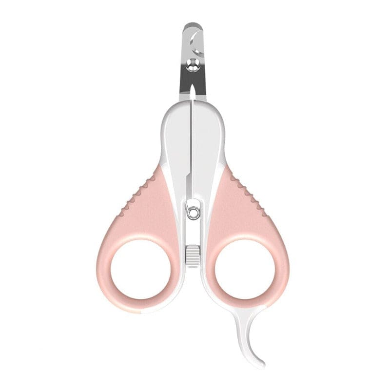 Ergonomic Cat Nail Clipper Scissors with Safety Latch and Comfort Grip-Pet Nail Clipper Scissors-Pink-5-Colydia