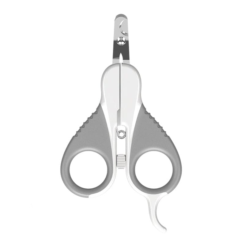 Ergonomic Cat Nail Clipper Scissors with Safety Latch and Comfort Grip-Pet Nail Clipper Scissors-Gray-4-Colydia