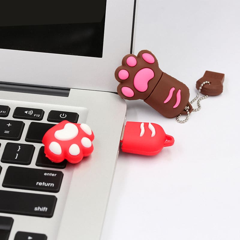 Cat Paw USB 2.0 Drive - 16GB to 64GB Cute Silicone Storage-USB Flash Drive-1-Colydia