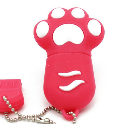 Cat Paw USB 2.0 Drive - 16GB to 64GB Cute Silicone Storage-USB Flash Drive-64 GB-Pink-7-Colydia