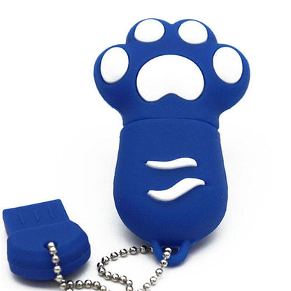 Cat Paw USB 2.0 Drive - 16GB to 64GB Cute Silicone Storage-USB Flash Drive-64 GB-Blue-5-Colydia