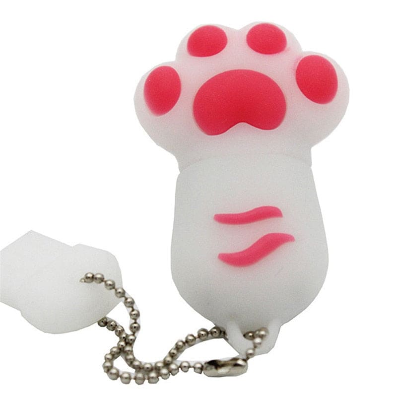 Cat Paw USB 2.0 Drive - 16GB to 64GB Cute Silicone Storage-USB Flash Drive-64 GB-White-9-Colydia