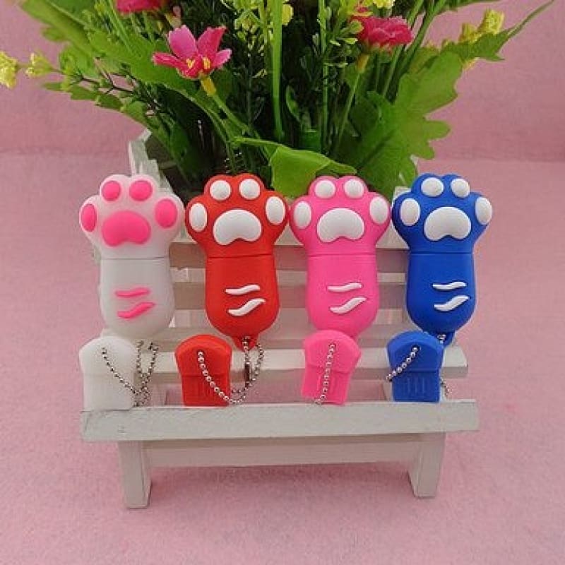 Cat Paw USB 2.0 Drive - 16GB to 64GB Cute Silicone Storage-USB Flash Drive-3-Colydia