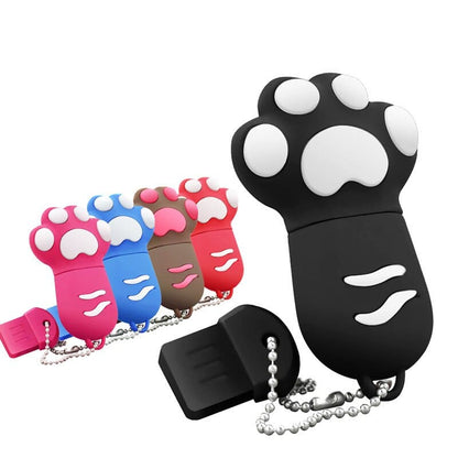 Cat Paw USB 2.0 Drive - 16GB to 64GB Cute Silicone Storage-USB Flash Drive-4-Colydia