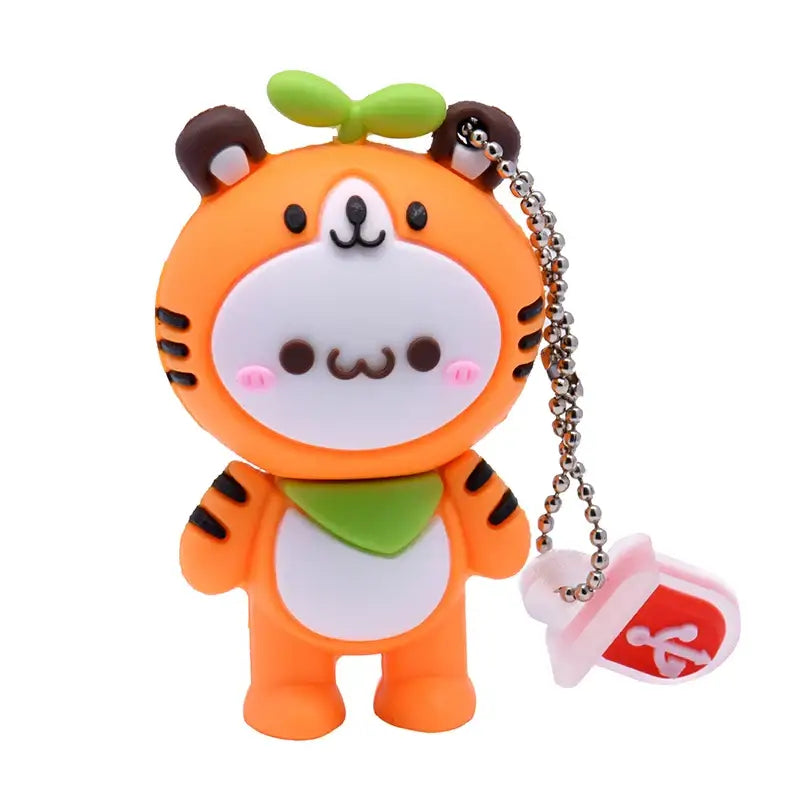 Adorable Cat-Shaped USB Keychain with 128GB Storage Options-USB Flash Drive Keychain-32GB-Tiger Cat-2-Colydia