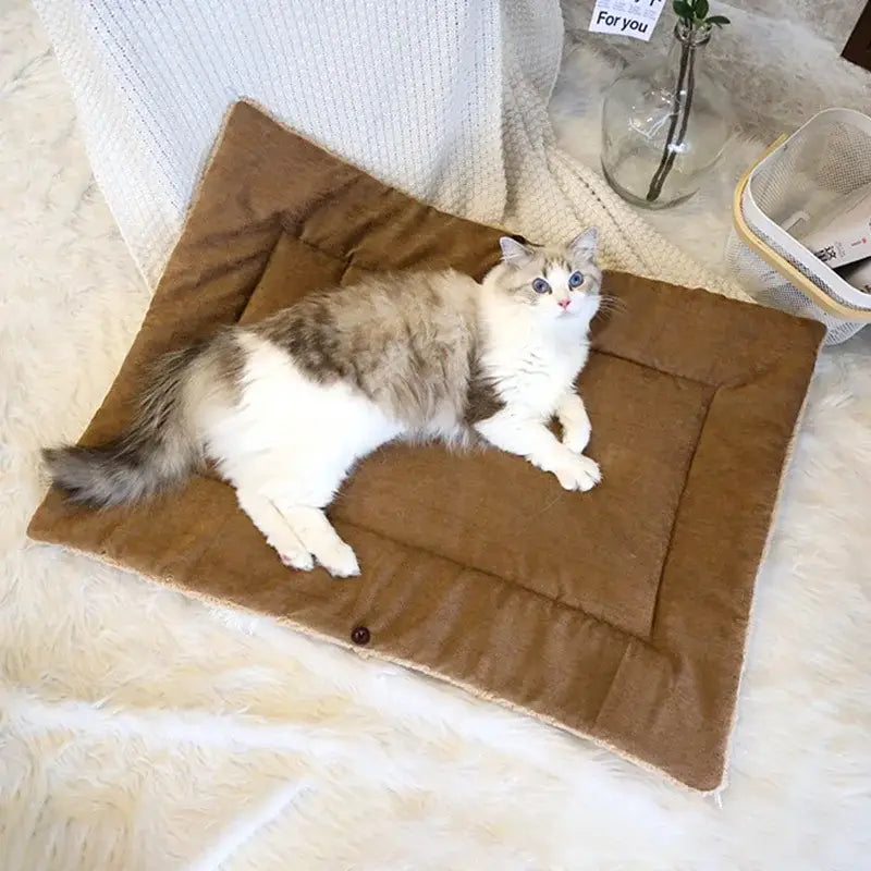 Multifunctional Fleece Cat Cocoon: Cozy Mat & Furniture Protector-Cat Bed & Furniture Protector-6-Colydia