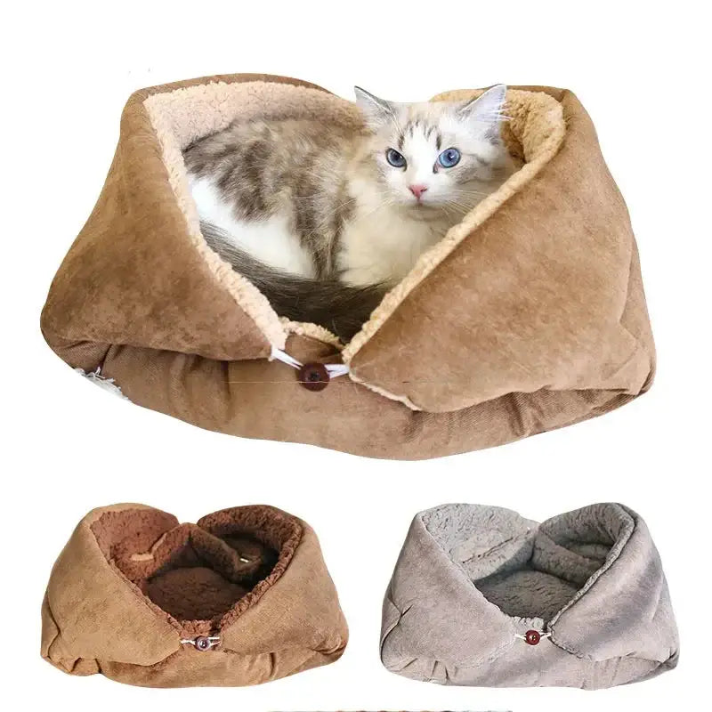 Multifunctional Fleece Cat Cocoon: Cozy Mat & Furniture Protector-Cat Bed & Furniture Protector-1-Colydia