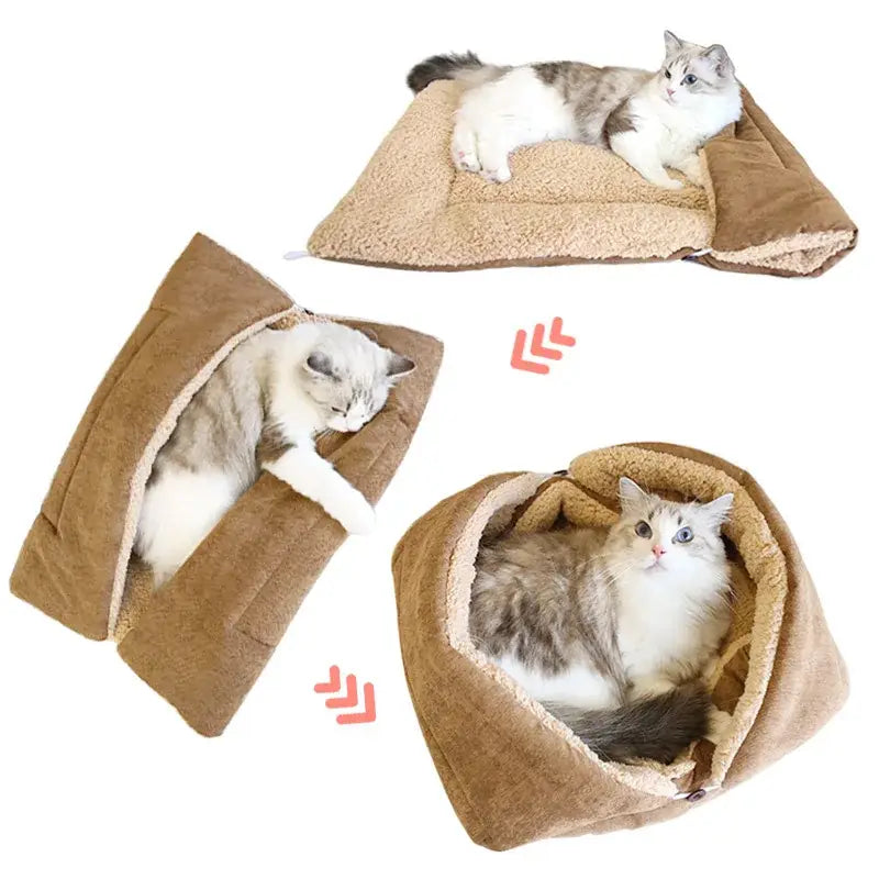 Multifunctional Fleece Cat Cocoon: Cozy Mat & Furniture Protector-Cat Bed & Furniture Protector-4-Colydia