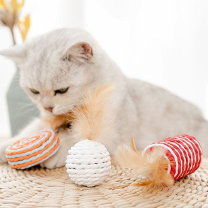 Delightful Feather and Sisal Cat Toy Gift Set - 7 Exclusive Toys-Cat Toy Gift Set-7 cat toys-9-Colydia