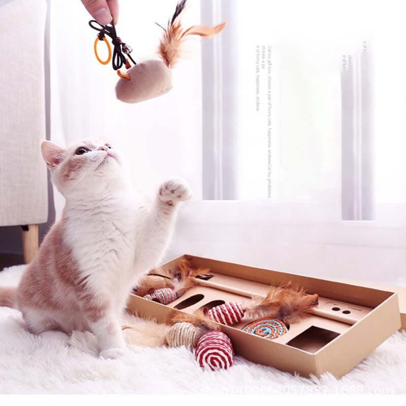 Delightful Feather and Sisal Cat Toy Gift Set - 7 Exclusive Toys-Cat Toy Gift Set-7 cat toys-8-Colydia