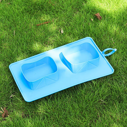 GoFetch! Portable Pooch Plate - Dual-Compartment Dog Bowl-Portable Dog Bowl-Blue-13-Colydia