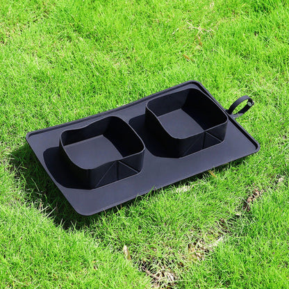 GoFetch! Portable Pooch Plate - Dual-Compartment Dog Bowl-Portable Dog Bowl-Black-11-Colydia