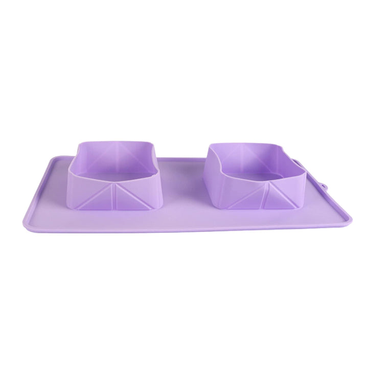 GoFetch! Portable Pooch Plate - Dual-Compartment Dog Bowl-Portable Dog Bowl-Purple-12-Colydia