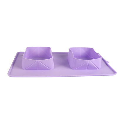 GoFetch! Portable Pooch Plate - Dual-Compartment Dog Bowl-Portable Dog Bowl-Purple-12-Colydia