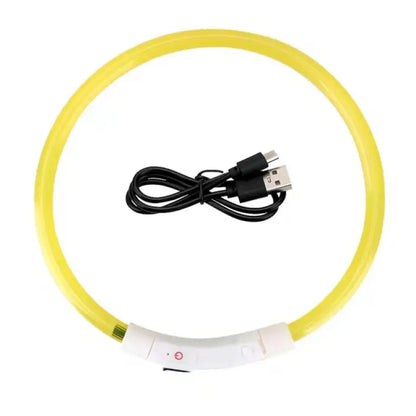 LED Luminous Cat Collar: Waterproof, USB Recharge, 8-Hour Battery-LED Pet Collar-Yellow-S(35CM)-9-Colydia