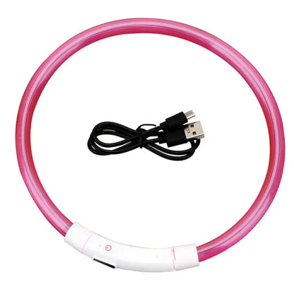 LED Luminous Cat Collar: Waterproof, USB Recharge, 8-Hour Battery-LED Pet Collar-Pink-S(35CM)-7-Colydia